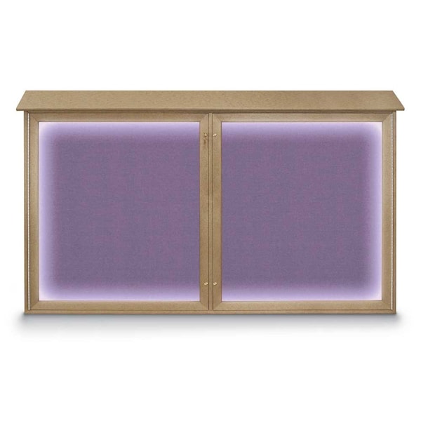 United Visual Products Sliding Door Wood Corkboard, 72"x36", Waln, UV9005OCS-WALNUT-RUBBER UV9005OCS-WALNUT-RUBBER - main